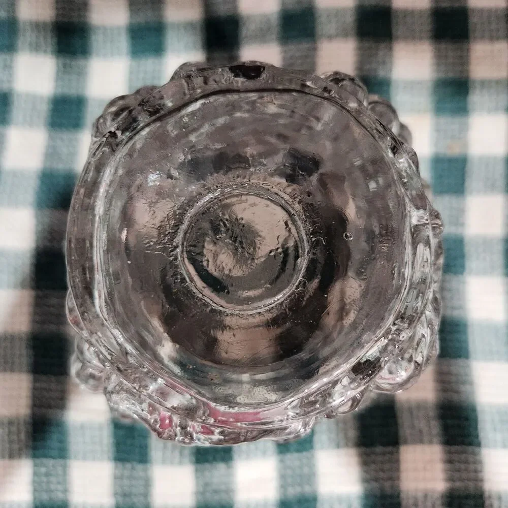 Antique Goofus Glass Raised Grapes Embossed Pressed Vase 7.5 Inch EAPG